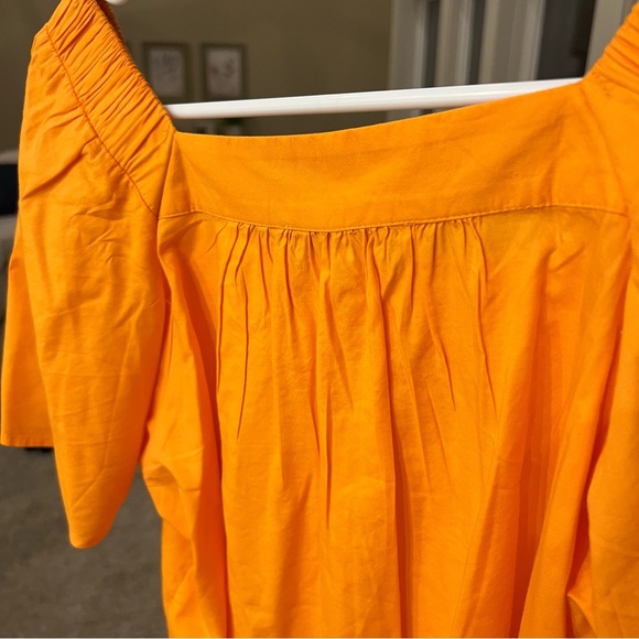 NWT LOFT Petite M Orange Square Neck Top - Picture 4 of 8